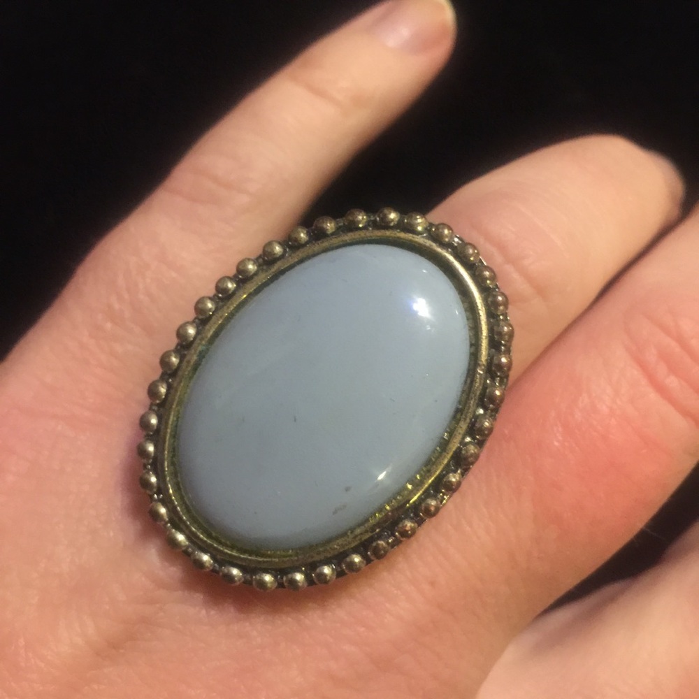 Robins Egg Boho Cabochon Ring